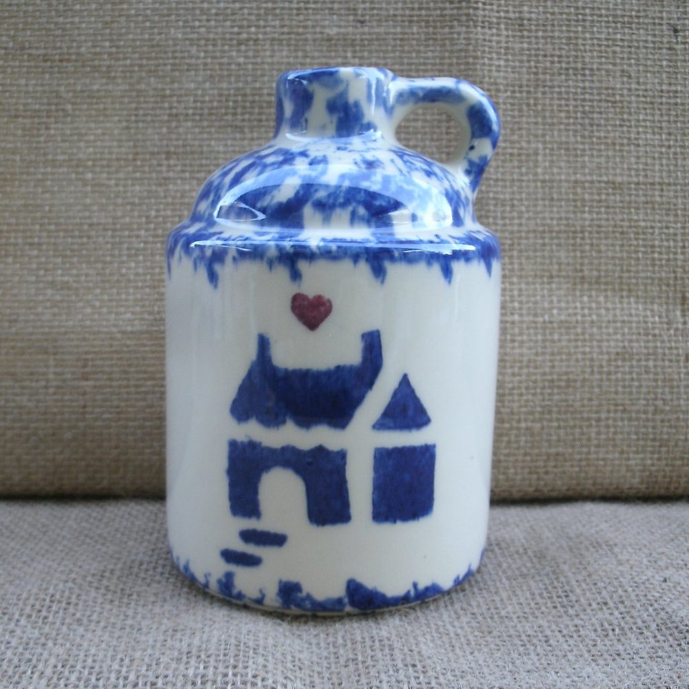 Vintage Alpine Pottery House Design Jug Roseville Ohio